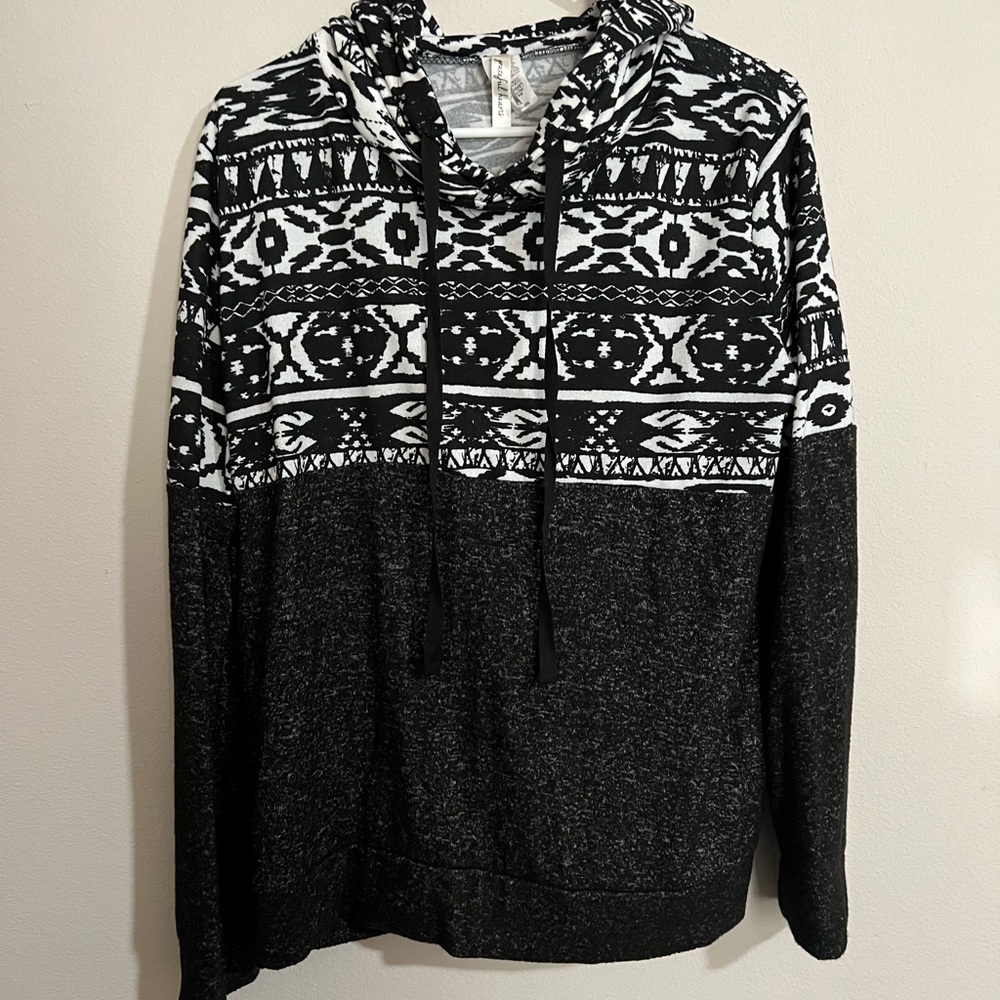 Charcoal Aztec hoodie